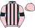 Pink and black stripes, pink sleeves, black armlets, pink cap}