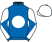 Royal blue, white disc, diabolo on sleeves, white cap}