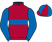 Maroon, royal blue hoop, royal blue sleeves, quartered cap}