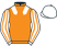 Orange, white epaulets, white and orange striped sleeves, white cap}