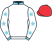 White, white sleeves, light blue stars, collar and cuffs, red cap}
