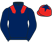 Dark blue, red epaulettes, red cap, dark blue star}