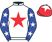 White, red star, blue sleeves, white stars, red cap, white star}