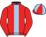 Red, light blue stripe, quartered cap}
