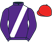 Purple, white sash, red cap}