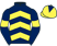 Dark blue, yellow chevrons and armlets, yellow cap, dark blue diamond}