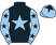 Black, light blue star, light blue sleeves, black stars, light blue cap, black star}