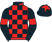 Black and red check, black sleeves, red armlets and star on cap}