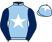 Light blue, white star, dark blue sleeves, light blue cap, white star}