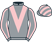 Grey, pink chevron, pink seams on sleeves, striped cap}