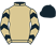 Beige, black chevrons on sleeves, black cap}