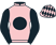 Pink, black disc and sleeves, black diamonds on cap}