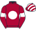 Maroon, white disc and armlets, striped cap}