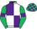 Purple and white (quartered), emerald green sleeves, purple armlets, check cap}