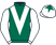 Dark green, white chevron and sleeves, white cap, dark green star}