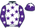 White, purple stars, purple sleeves, white stars, purple cap, white star}