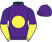 Purple, yellow disc, halved sleeves}