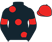 Black, large red spots, armlets and cap}