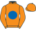 Orange, royal blue disc}