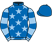 Royal blue, light blue stars, light blue and royal blue hooped sleeves, royal blue cap}