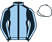 Light blue, black seams, black sleeves, light blue seams, white cap}