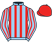 Light blue and red stripes, red cap}