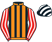 Orange and black stripes, red and white striped sleeves, black and white striped cap}