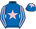 Royal blue, pink star, striped sleeves and star on cap}