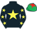Black, yellow star, yellow stars on sleeves, emerald green cap, red star}