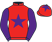 Red, purple star, sleeves and star on cap}