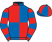 Red and royal blue (quartered), hooped sleeves, royal blue and red quartered cap}