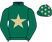 Dark green, beige star and stars on cap}
