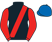 Black, red sash and sleeves, royal blue cap}
