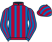 Maroon and royal blue stripes, royal blue and maroon striped sleeves}