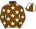 Brown, white stars, quartered cap}