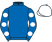 Royal blue, white spots on sleeves, white cap}