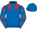 Royal blue, red epaulettes, red stars on sleeves, royal blue cap}