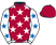 Maroon, white stars, white sleeves, royal blue stars, maroon cap}