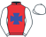 Red, blue maltese cross, white sleeves and cap}