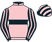 Pink, black hoop, black and pink striped sleeves and cap}