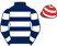 Dark blue & white hoops, red & white hooped cap}