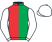 Red and green halved vertically, white sleeves and cap}