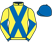 Yellow, royal blue cross belts, royal blue and yellow diabolo on sleeves, royal blue cap}