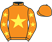 Orange, yellow star, orange sleeves, yellow stars}