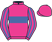 Dayglo pink, royal blue hoop, striped sleeves, dayglo pink cap}