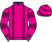 Magenta, purple braces, hooped sleeves and cap}