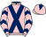 Pink, dark blue cross belts, chevrons on sleeves, pink cap, dark blue diamond}
