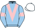 Light blue, pink chevron and armlets, white cap
