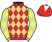 Red and light green diamonds, light green sleeves, yellow diamonds, red cap, white diamond}