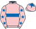 Pink, royal blue hoop, pink sleeves, royal blue stars, pink cap, royal blue star